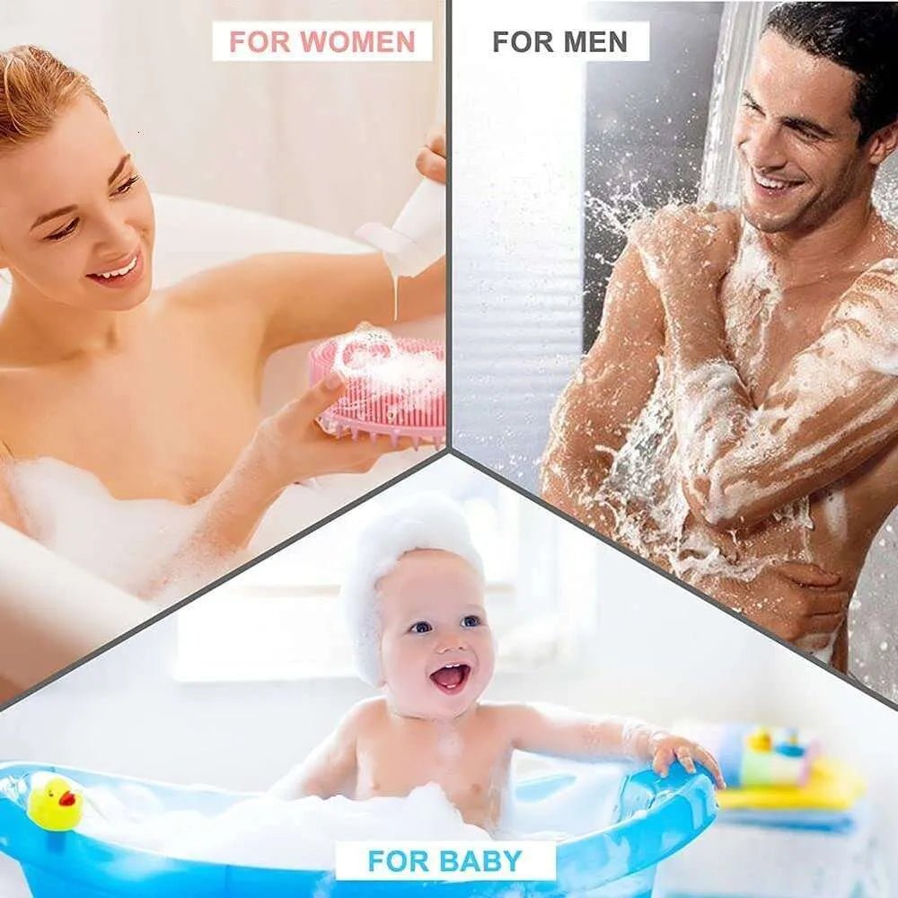 Collage of a woman, man, and baby with text indicating products for women, men, and baby.
