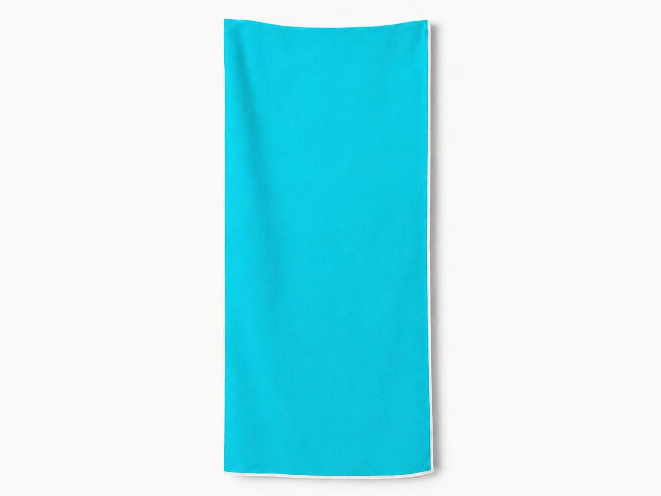 Turquoise towel on a white background