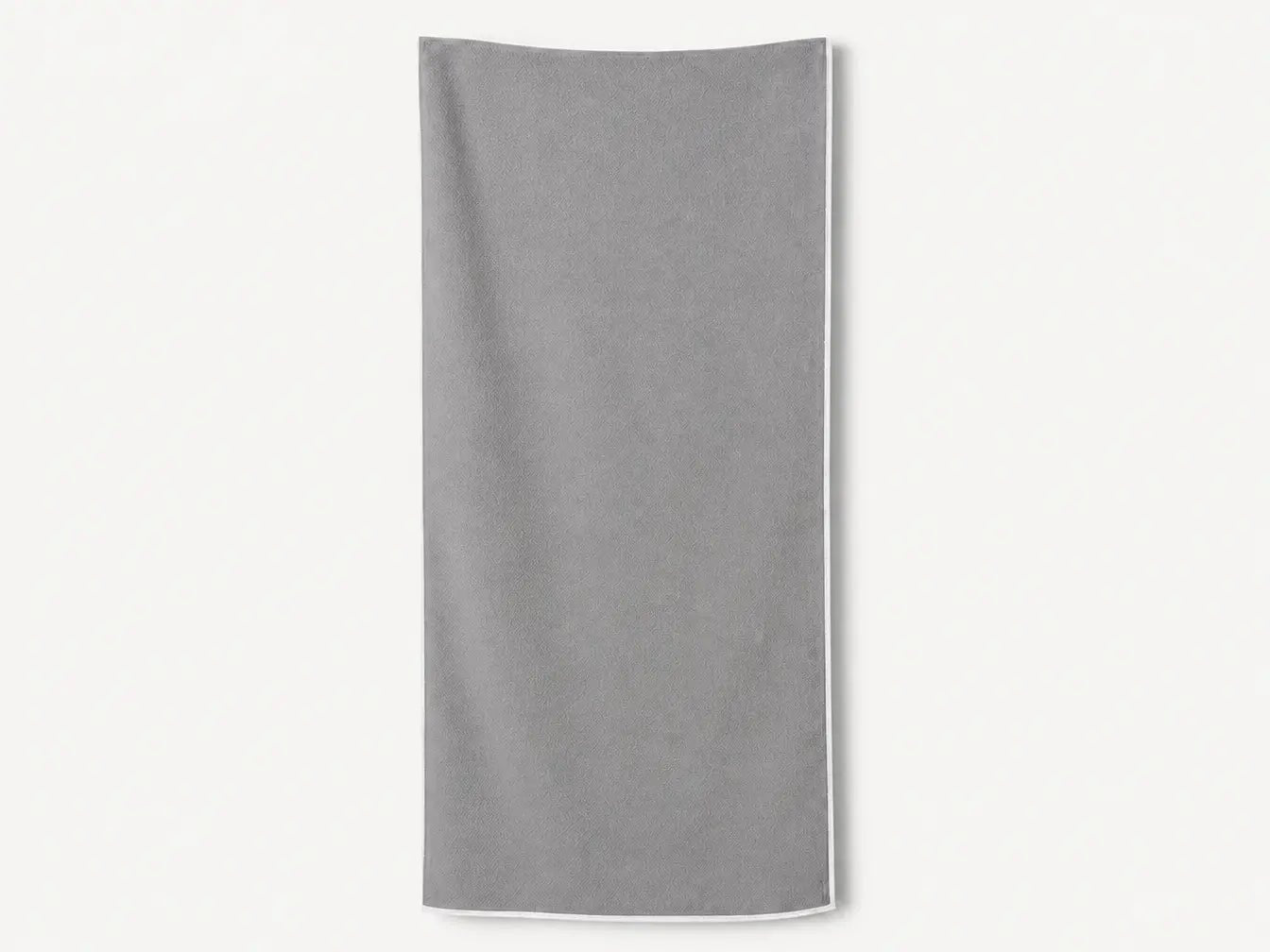 Gray towel on a white background