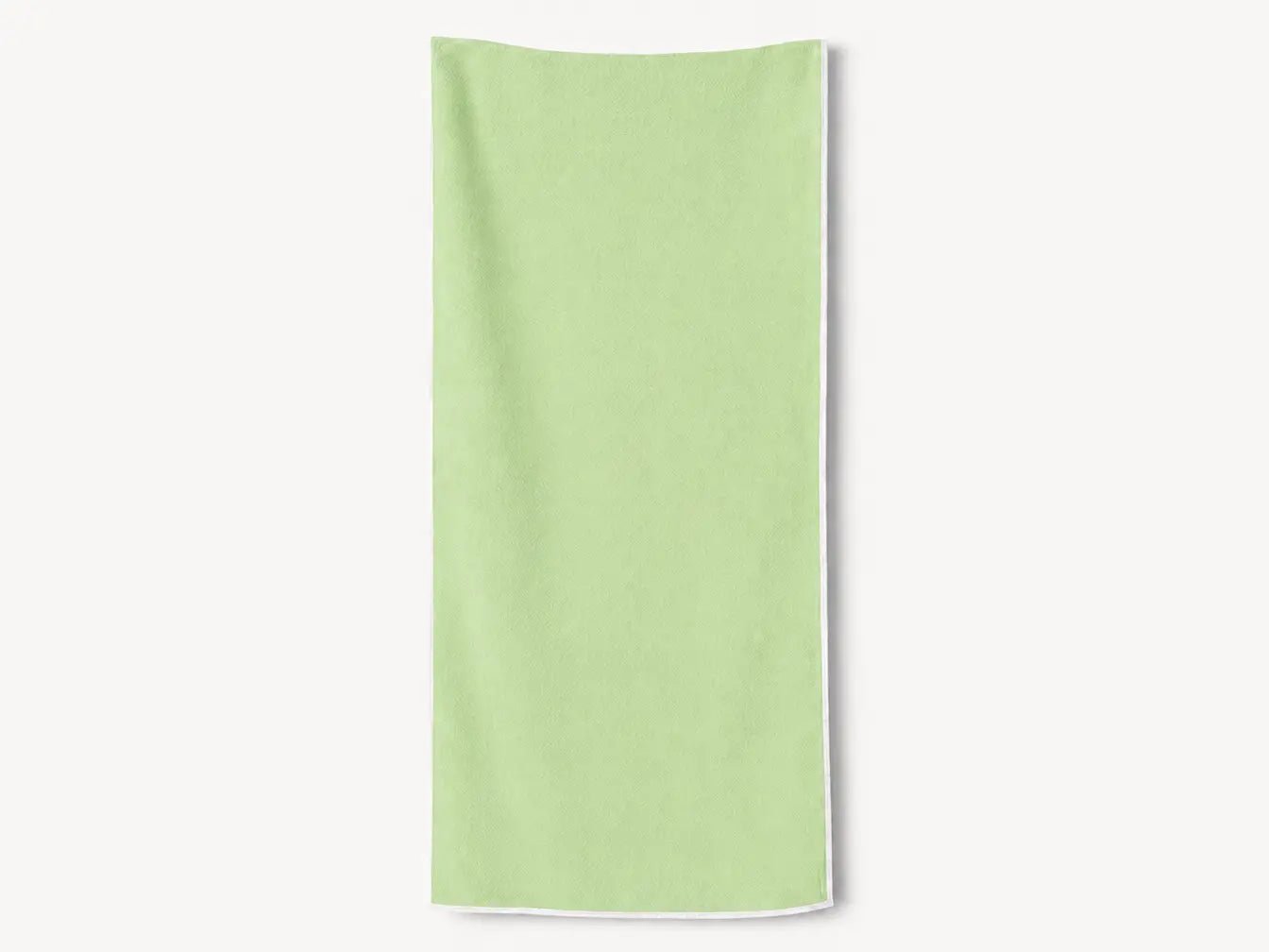 Light green towel on a white background
