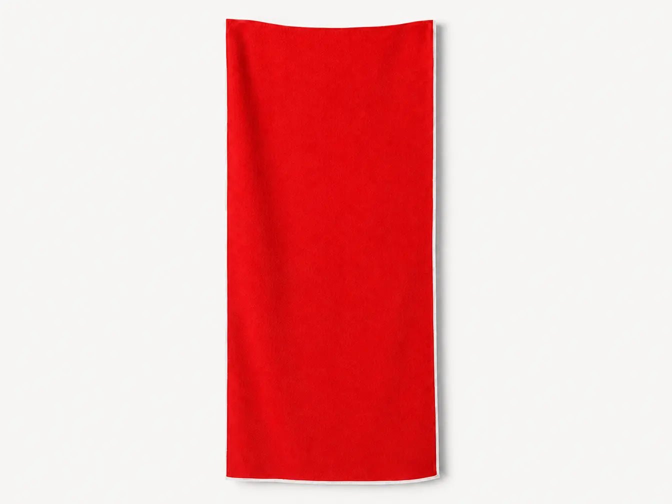 Red towel on a white background