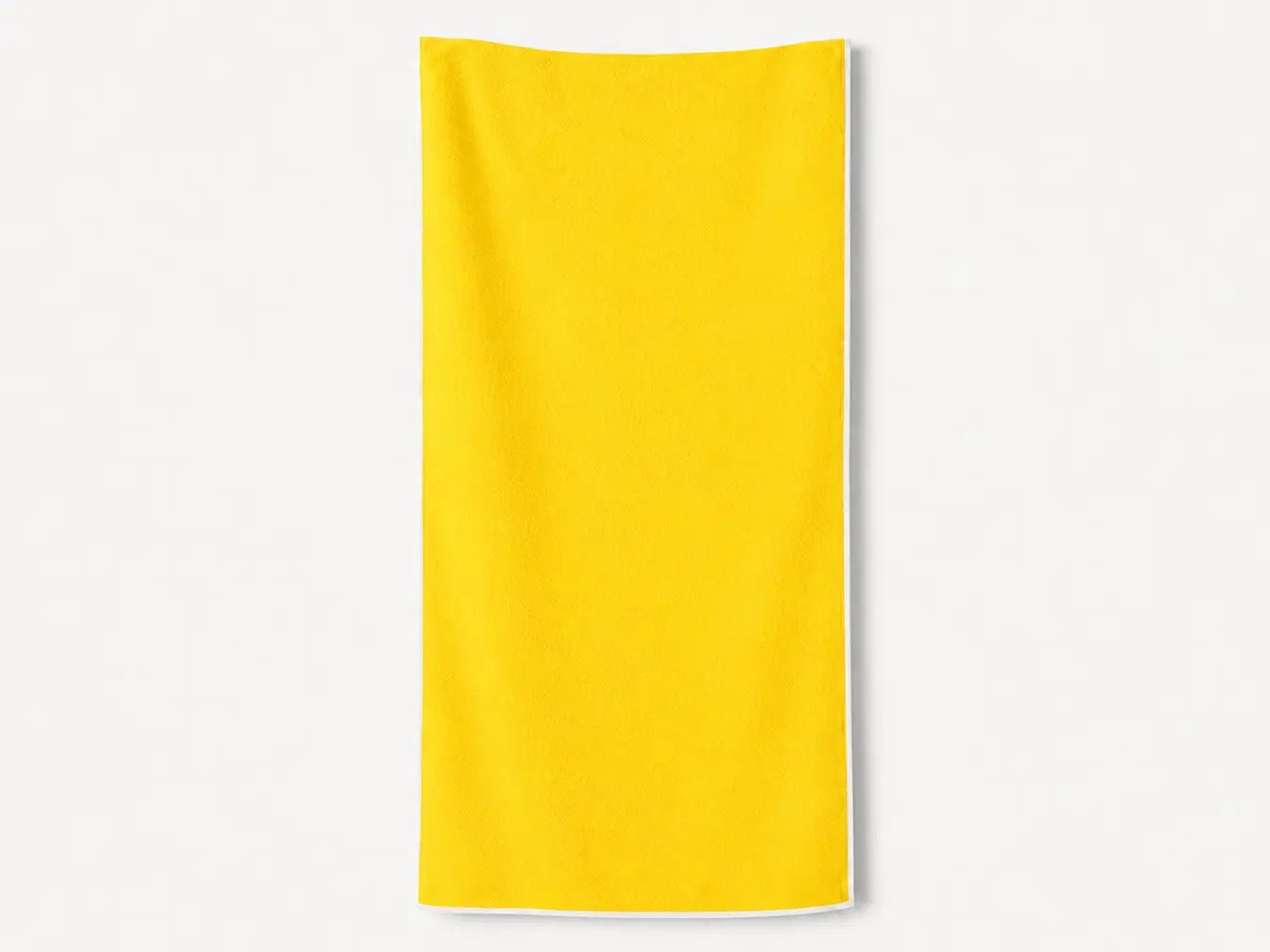 Yellow towel on a white background