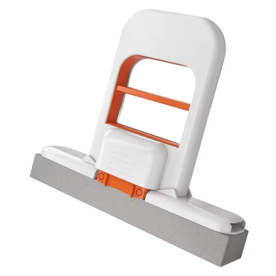 White and orange mini mop with a rectangular base on a white background